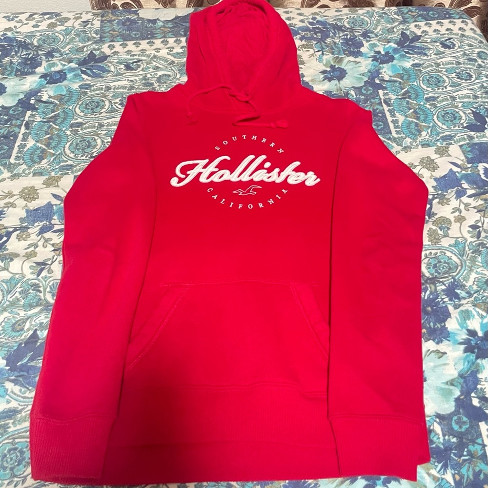 Hollister Bright Red Logo Hoodie